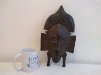 Alternative view of Vintage African Wooden Mask Hanging Wall Hanging Decor Carved Statue Carving Sculpture Wood Tribal Art c1960-70's