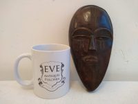 Alternative view of Vintage African Wooden Mask Hanging Wall Hanging Decor Carved Statue Carving Sculpture Wood Tribal Art c1960-70's