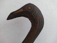 Alternative view of Vintage Fantasy Black Gold Metal Excotic Bird Figurine Minimalistic Ornament Decor Design Animal c1980's