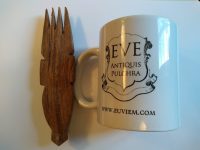 Alternative view of Vintage African Small Wooden Bust Mask Wall Decor Intricate Carved Statue Carving Sculpture Wood Tribal Art c1980-90's