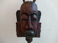Alternative view of Vintage African Medium Wooden Bust Mask Wall Decor Intricate Carved Statue Carving Sculpture Wood Tribal Art c1980-90's
