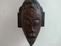 Alternative view of Vintage African Medium Wooden Bust Mask Wall Decor Intricate Carved Statue Carving Sculpture Wood Tribal Art c1980-90's