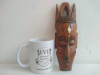 Alternative view of Vintage African Small Wooden Bust Mask Wall Decor Intricate Carved Statue Carving Sculpture Wood Tribal Art c1970-80's