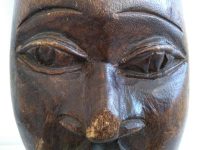 Alternative view of Vintage African Medium Wooden Bust Mask Wall Decor Intricate Carved Statue Carving Sculpture Wood Tribal Art c1960-70's