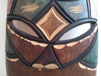 Alternative view of Vintage African Medium Wooden Bust Mask Wall Decor Intricate Carved Statue Carving Sculpture Wood Tribal Art c1980-90's