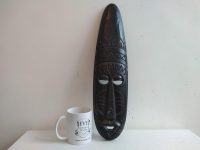 Alternative view of Vintage African Medium Wooden Bust Mask Wall Decor Intricate Carved Statue Carving Sculpture Wood Tribal Art c1980-90's