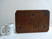 Alternative view of Vintage French Wooden Brown Heavy Natural Wood Small Stool Bench Chair Stand Display Rest Plinth Seating Prop c1950-60's