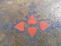 Alternative view of Vintage Italian Florentine Florence Gold Red Resin Ornately Decorated Small Serving Lap Tray Handled Decoration c1980-90's