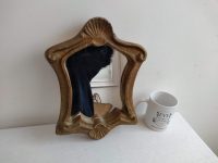 Alternative view of Vintage French Small Antique Plaster Reproduction Ornate Gold Wall Hanging Glass Mirror Decorative Cloakroom circa 1970-80's