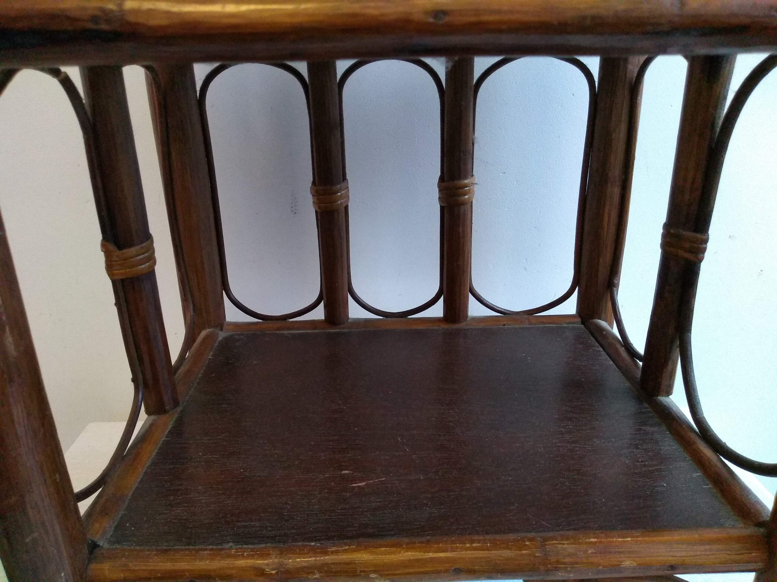 Vintage Chinese Wooden Brown Natural Wood Small Shelf Shelving Wall Stand Display Plinth Prop circa 1960-1970’s 2 Vintage Chinese Wooden Brown Natural Wood Small Shelf Shelving Wall Stand Display Plinth Prop circa 1960-1970's - Image 2