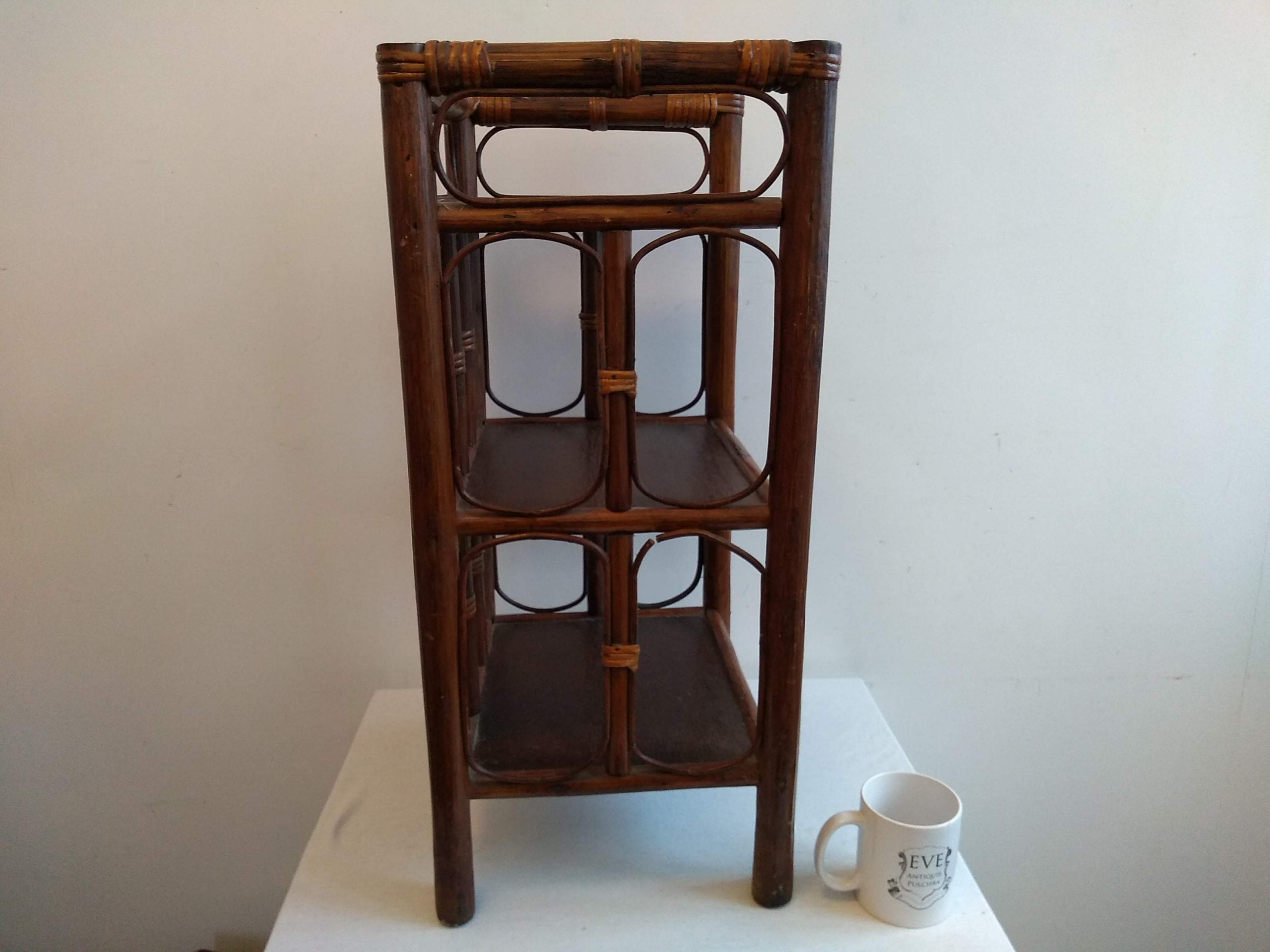 Vintage Chinese Wooden Brown Natural Wood Small Shelf Shelving Wall Stand Display Plinth Prop circa 1960-1970’s 4 Vintage Chinese Wooden Brown Natural Wood Small Shelf Shelving Wall Stand Display Plinth Prop circa 1960-1970's - Image 4