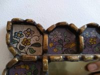 Alternative view of Vintage French Small Ornate Gold Wall Hanging Mirror Wood Gift Glass Mirror Decorative Cloakroom Broken circa 1980-90's