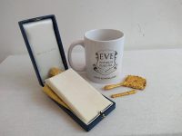 Alternative view of Vintage Small Antique Gold Metal Hand Mirror Reproduction Ornate Decorative and Medicine Powder Vial circa 1970-80's