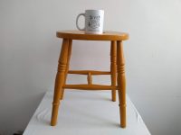 Alternative view of Vintage French Wooden Orange Natural Wood Medium Stool Chair Stand Display Rest Plinth Seating Prop circa 1970-1980's
