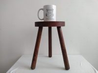 Alternative view of Vintage French Wooden Brown Natural Wood Small Milking Stand Display Rest Plinth Stool Chair Seating Prop c1970-1980's