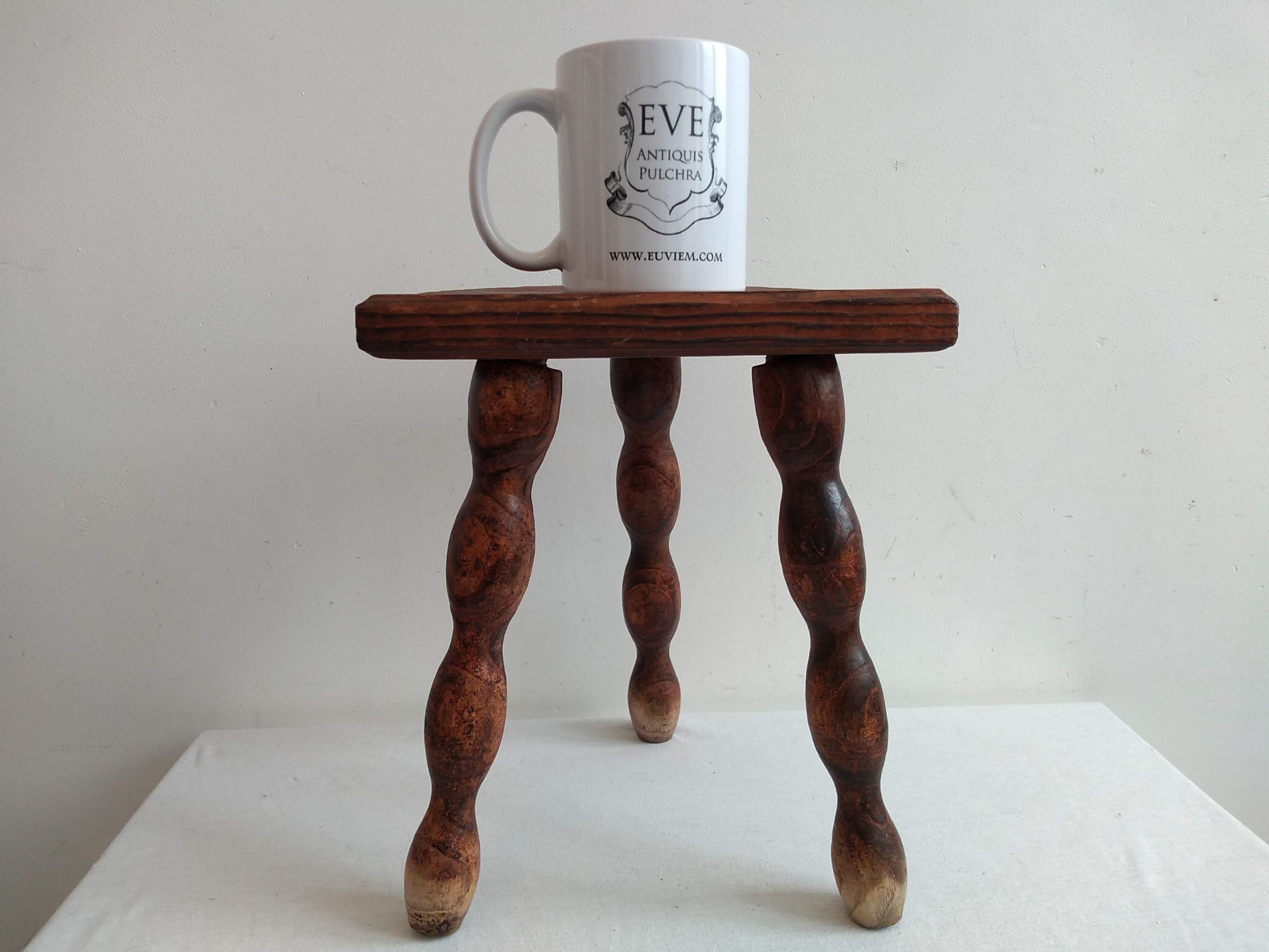 Vintage French Wooden Brown Natural Wood Small Milking Stand Display Rest Plinth Stool Chair Seating Prop c1960-1970’s 4 Vintage French Wooden Brown Natural Wood Small Milking Stand Display Rest Plinth Stool Chair Seating Prop c1960-1970's - Image 4