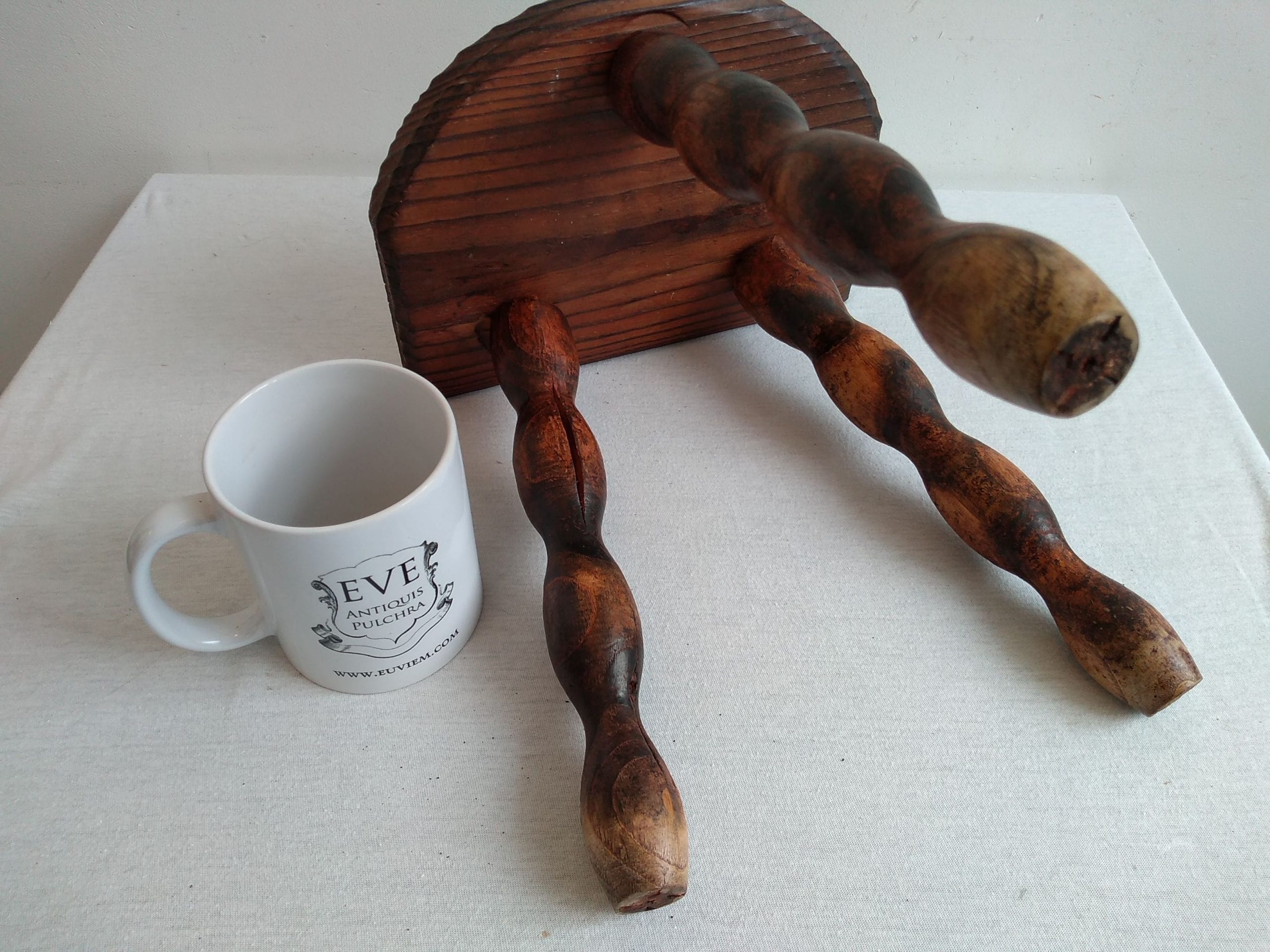 Vintage French Wooden Brown Natural Wood Small Milking Stand Display Rest Plinth Stool Chair Seating Prop c1960-1970’s 3 Vintage French Wooden Brown Natural Wood Small Milking Stand Display Rest Plinth Stool Chair Seating Prop c1960-1970's - Image 3