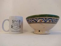 Alternative view of Vintage Moroccan Green Blue White Serving Bowl Dish Plate Wall Hanging Ornament Decor Design Terracotta c1970-80's