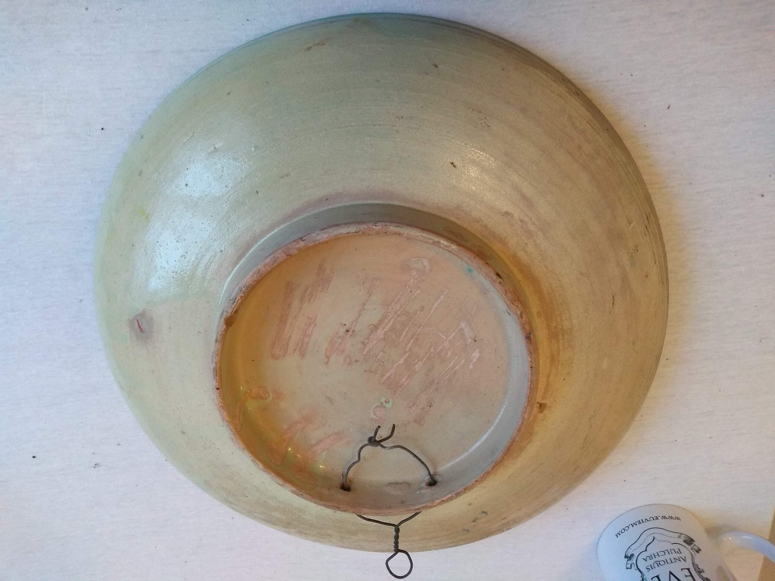 Vintage Moroccan Green White Extra Large Serving Bowl Dish Plate Wall Hanging Ornament Decor Design Terracotta c1950-60’s 4 Vintage Moroccan Green White Extra Large Serving Bowl Dish Plate Wall Hanging Ornament Decor Design Terracotta c1950-60's - Image 4