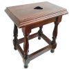 Vintage French Wooden Brown Natural Wood Small Milking Stool Bench Chair Stand Display Rest Plinth Seating circa 1970-1980's