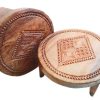 Vintage African Wooden Hand Carved Natural Wood Small Stool Chair Stand Display Trivet Plinth Seating circa 1980-90's