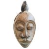 Vintage African Wooden Mask Hanging Wall Hanging Decor Carved Statue Carving Sculpture Wood Tribal Art Design c1980-90's