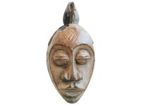 Vintage African Wooden Mask Hanging Wall Hanging Decor Carved Statue Carving Sculpture Wood Tribal Art Design c1980-90's