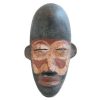 Vintage African Wooden Mask Hanging Wall Hanging Decor Carved Statue Carving Sculpture Wood Tribal Art Design c1950-60's