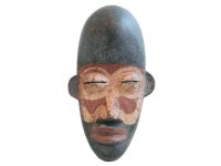 Vintage African Wooden Mask Hanging Wall Hanging Decor Carved Statue Carving Sculpture Wood Tribal Art Design c1950-60's