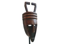 Vintage African Wooden Mask Hanging Wall Hanging Decor Carved Statue Carving Sculpture Wood Tribal Art Design c1960-70's