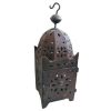 Vintage Moroccan Tunisian Metal Hanging Candle Light Pendant Light Ceiling Hanging Lamp Shade Lampshade Decor c1970-80's