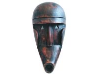 Vintage African Wooden Mask Hanging Wall Hanging Decor Carved Statue Carving Sculpture Wood Tribal Art Design c1970-80's