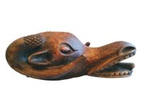 Vintage African Wooden Wood Buffalo Head Headdress Statue Figurine Primitive Sculpture Carving Tribal Wall Art Decor c1990's