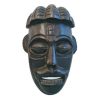 Vintage African Wooden Mask Hanging Wall Hanging Decor Carved Statue Carving Sculpture Wood Tribal Art c1970-80's