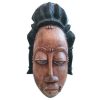 Vintage African Wooden Mask Hanging Wall Hanging Decor Carved Statue Carving Sculpture Wood Tribal Art Design c1970-80's
