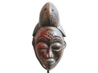 Vintage African Wooden Mask Hanging Wall Hanging Decor Carved Statue Carving Sculpture Wood Tribal Art Design c1960-70's