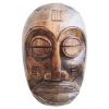 Vintage African Wooden Mask Hanging Wall Hanging Decor Carved Statue Carving Sculpture Wood Tribal Art Design c1980-90's