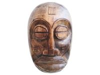 Vintage African Wooden Mask Hanging Wall Hanging Decor Carved Statue Carving Sculpture Wood Tribal Art Design c1980-90's