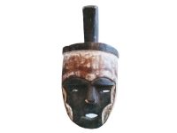 Vintage African Wooden Mask Hanging Wall Hanging Decor Carved Statue Carving Sculpture Wood Tribal Art Design c1970-80's