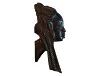 Vintage African Small Wooden Bust Mask Wall Decor Intricate Carved Statue Carving Sculpture Wood Tribal Art c1980-90's