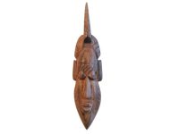 Vintage African Small Wooden Bust Mask Wall Decor Intricate Carved Statue Carving Sculpture Wood Tribal Art c1980-90's
