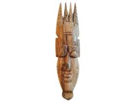 Vintage African Small Wooden Bust Mask Wall Decor Intricate Carved Statue Carving Sculpture Wood Tribal Art c1980-90's