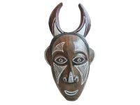 Vintage African Medium Wooden Bust Mask Wall Decor Intricate Carved Statue Carving Sculpture Wood Tribal Art c1980-90's