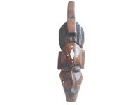 Vintage African Small Wooden Bust Mask Wall Decor Intricate Carved Statue Carving Sculpture Wood Tribal Art c1970-80's