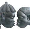 Vintage African Medium Wooden Bust Mask Wall Decor Intricate Carved Statue Carving Sculpture Wood Tribal Art c1970-80's