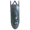 Vintage African Medium Wooden Bust Mask Wall Decor Intricate Carved Statue Carving Sculpture Wood Tribal Art c1970-80's