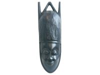 Vintage African Medium Wooden Bust Mask Wall Decor Intricate Carved Statue Carving Sculpture Wood Tribal Art c1970-80's