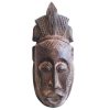 Vintage African Large Wooden Bust Mask Wall Decor Intricate Carved Statue Carving Sculpture Wood Tribal Art c1970-80's