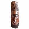 Vintage African Medium Wooden Bust Mask Wall Decor Intricate Carved Statue Carving Sculpture Wood Tribal Art c1980-90's