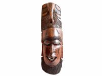Vintage African Medium Wooden Bust Mask Wall Decor Intricate Carved Statue Carving Sculpture Wood Tribal Art c1980-90's